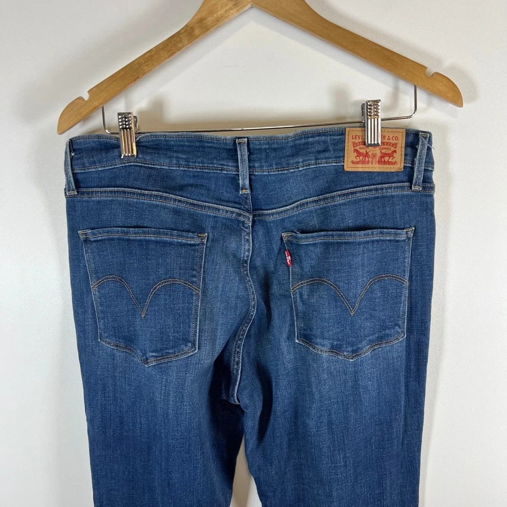 Levis Mid Rise Skinny Jeans‎ Womens 14 Dark Wash Blue Stretch Denim Pants